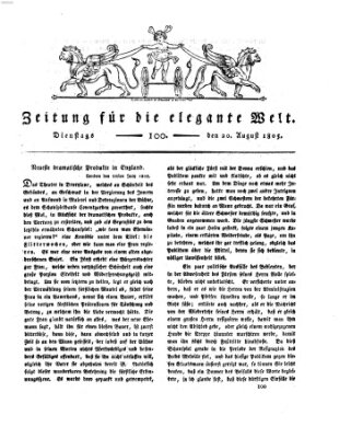 Zeitung für die elegante Welt Dienstag 20. August 1805