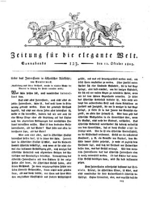 Zeitung für die elegante Welt Samstag 12. Oktober 1805
