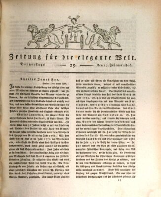 Zeitung für die elegante Welt Donnerstag 27. Februar 1806