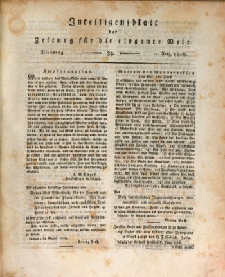 Zeitung für die elegante Welt Dienstag 12. August 1806
