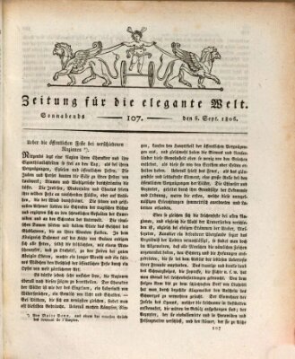 Zeitung für die elegante Welt Samstag 6. September 1806
