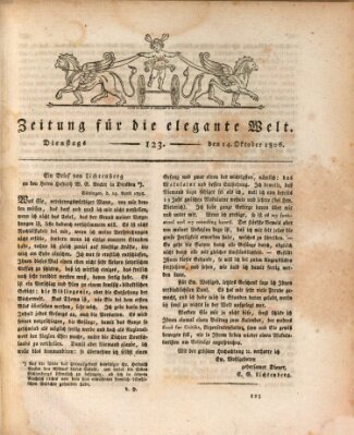 Zeitung für die elegante Welt Dienstag 14. Oktober 1806