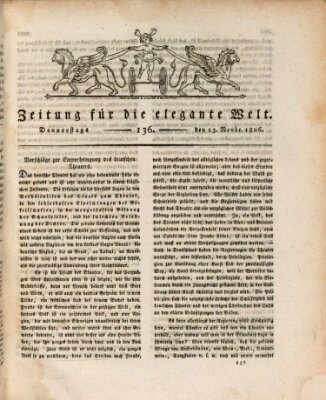 Zeitung für die elegante Welt Donnerstag 13. November 1806