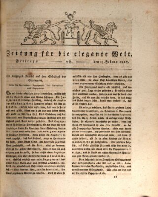 Zeitung für die elegante Welt Freitag 13. Februar 1807