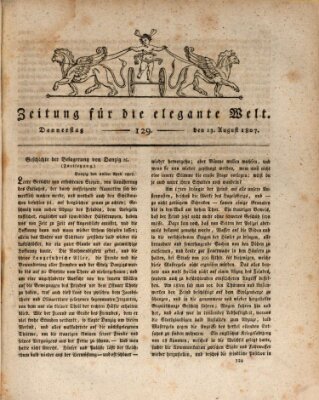 Zeitung für die elegante Welt Donnerstag 13. August 1807