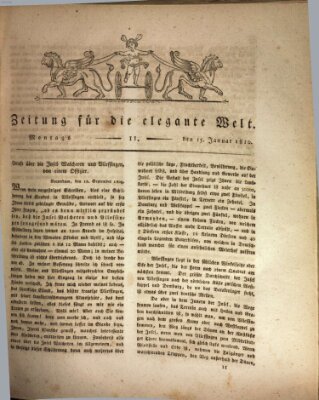 Zeitung für die elegante Welt Montag 15. Januar 1810