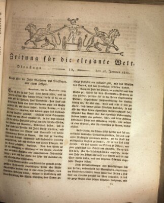 Zeitung für die elegante Welt Dienstag 16. Januar 1810