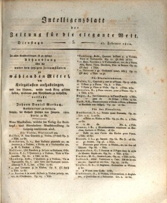 Zeitung für die elegante Welt Dienstag 27. Februar 1810