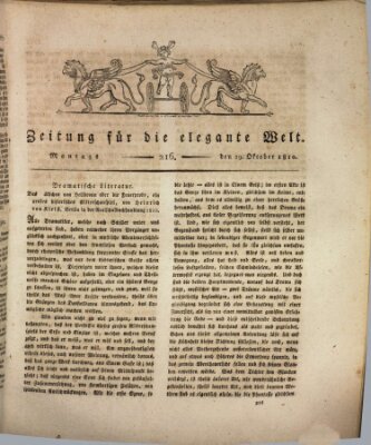 Zeitung für die elegante Welt Montag 29. Oktober 1810