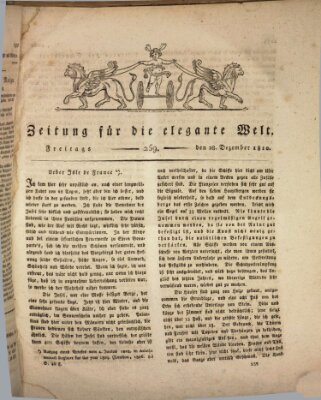 Zeitung für die elegante Welt Freitag 28. Dezember 1810