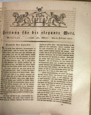 Zeitung für die elegante Welt Montag 25. Februar 1811