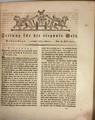 Zeitung für die elegante Welt Donnerstag 18. Juli 1811