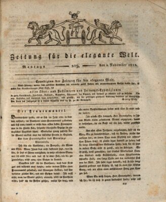 Zeitung für die elegante Welt Montag 2. November 1812