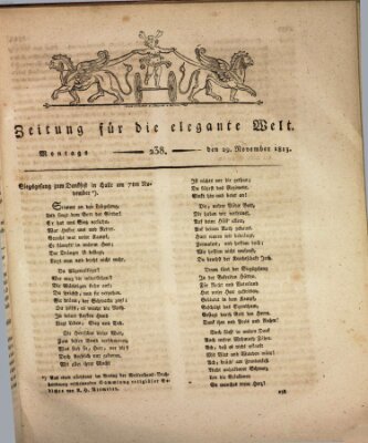 Zeitung für die elegante Welt Montag 29. November 1813