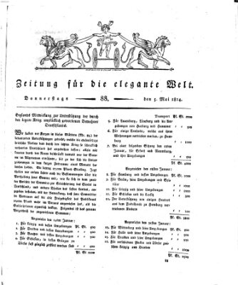 Zeitung für die elegante Welt Donnerstag 5. Mai 1814