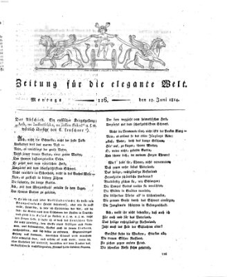 Zeitung für die elegante Welt Montag 13. Juni 1814