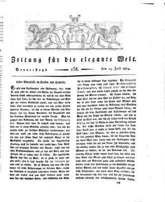 Zeitung für die elegante Welt Donnerstag 14. Juli 1814
