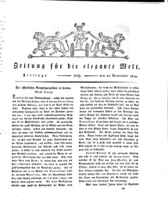 Zeitung für die elegante Welt Freitag 18. November 1814