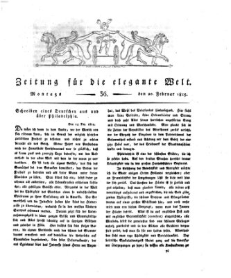 Zeitung für die elegante Welt Montag 20. Februar 1815
