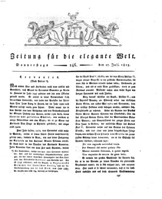Zeitung für die elegante Welt Donnerstag 27. Juli 1815