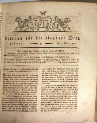 Zeitung für die elegante Welt Freitag 1. März 1816