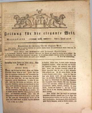 Zeitung für die elegante Welt Samstag 1. Juni 1816