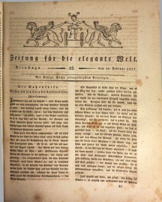 Zeitung für die elegante Welt Dienstag 13. Februar 1827