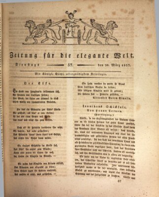 Zeitung für die elegante Welt Dienstag 20. März 1827