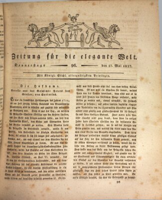 Zeitung für die elegante Welt Donnerstag 17. Mai 1827