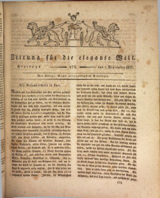 Zeitung für die elegante Welt Freitag 7. September 1827