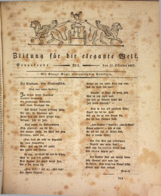 Zeitung für die elegante Welt Samstag 27. Oktober 1827