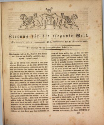 Zeitung für die elegante Welt Samstag 17. November 1827