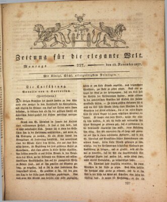 Zeitung für die elegante Welt Montag 19. November 1827