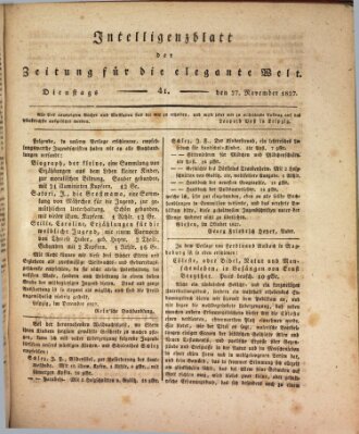 Zeitung für die elegante Welt Dienstag 27. November 1827