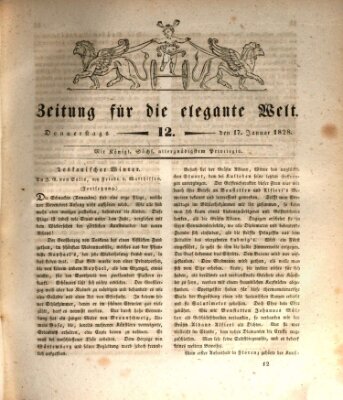 Zeitung für die elegante Welt Donnerstag 17. Januar 1828
