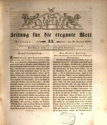 Zeitung für die elegante Welt Freitag 18. Januar 1828