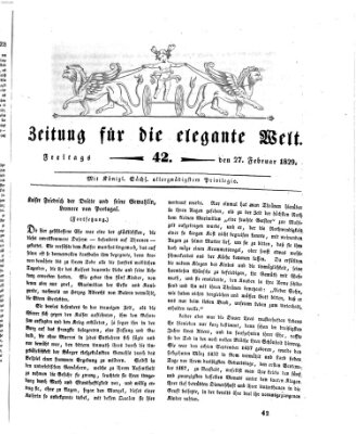 Zeitung für die elegante Welt Freitag 27. Februar 1829