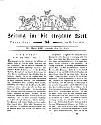 Zeitung für die elegante Welt Donnerstag 30. April 1829