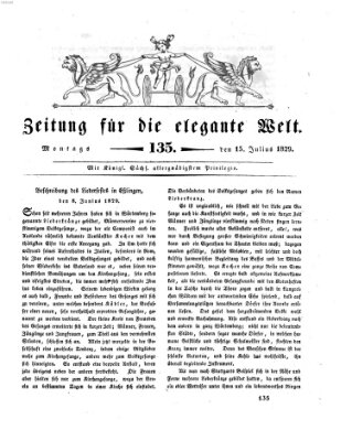 Zeitung für die elegante Welt Mittwoch 15. Juli 1829