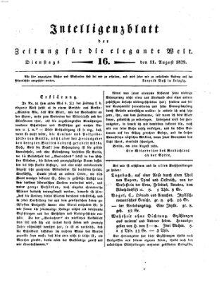 Zeitung für die elegante Welt Dienstag 11. August 1829