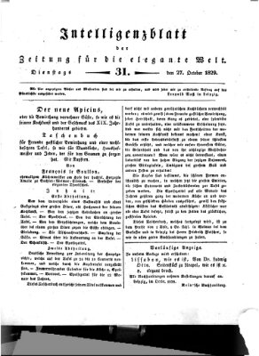 Zeitung für die elegante Welt Dienstag 27. Oktober 1829