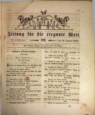 Zeitung für die elegante Welt Dienstag 26. Januar 1830