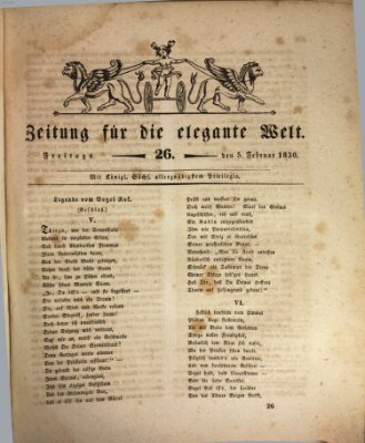 Zeitung für die elegante Welt Freitag 5. Februar 1830