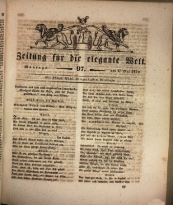 Zeitung für die elegante Welt Montag 17. Mai 1830