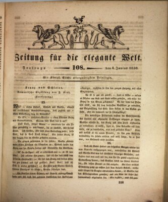 Zeitung für die elegante Welt Freitag 4. Juni 1830