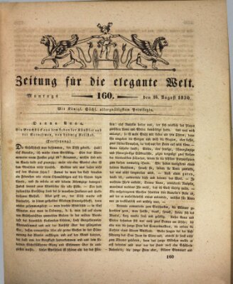 Zeitung für die elegante Welt Montag 16. August 1830