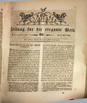 Zeitung für die elegante Welt Samstag 9. April 1831