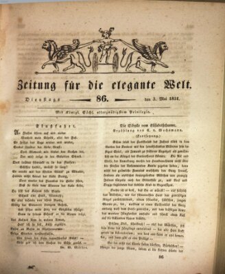 Zeitung für die elegante Welt Dienstag 3. Mai 1831