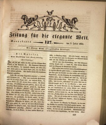 Zeitung für die elegante Welt Samstag 2. Juli 1831