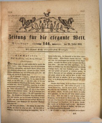 Zeitung für die elegante Welt Dienstag 26. Juli 1831